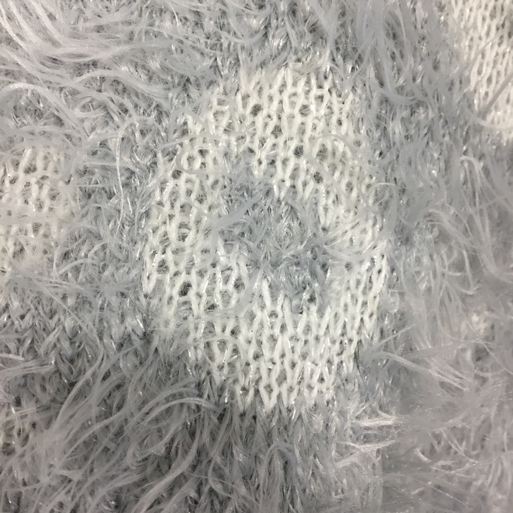 APT.9 Animal Print Metallic Grey Fuzzy Sweater M - Picture 5 of 15